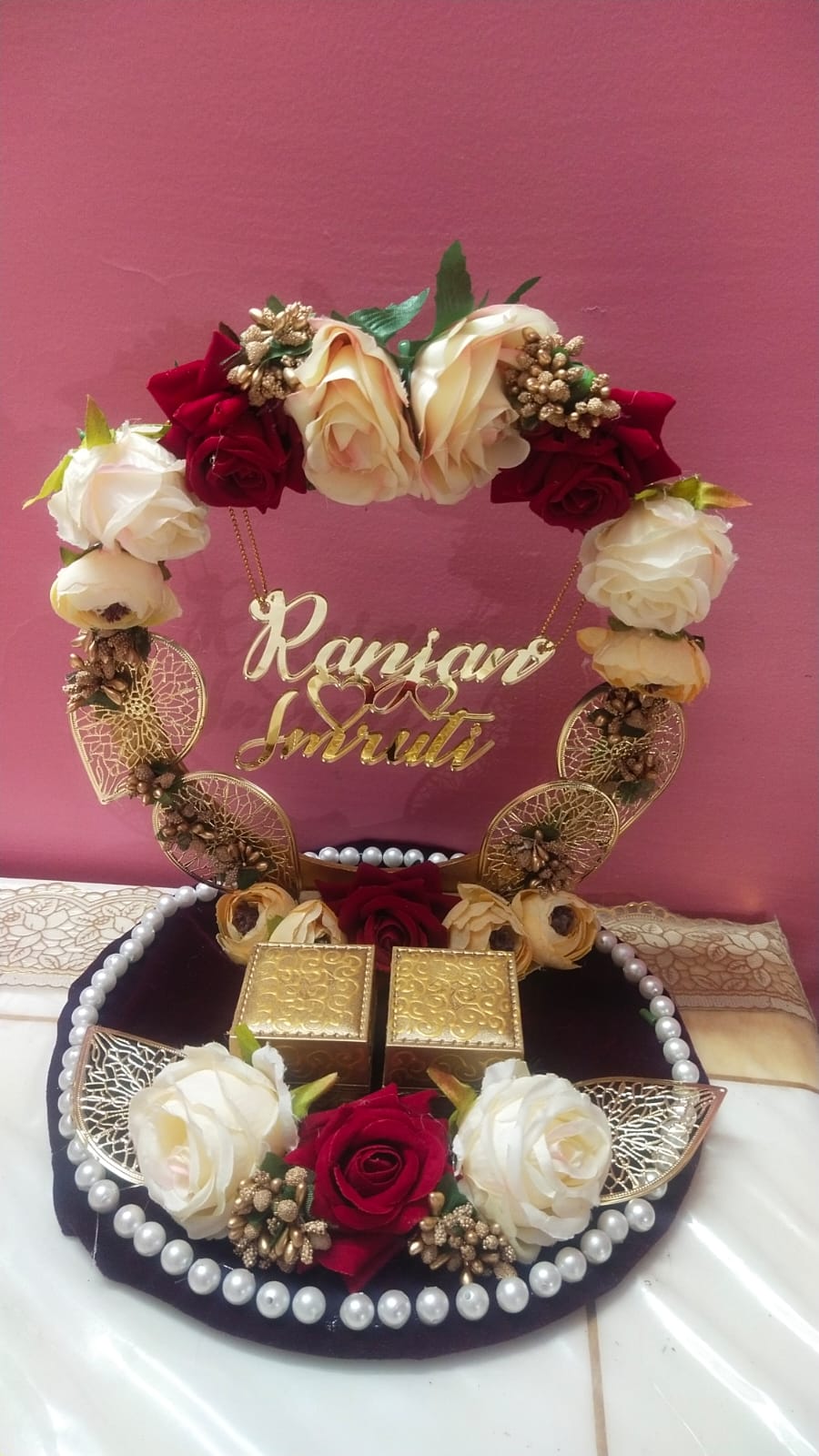Engagement Ring Platter,Ring Platter ,Decorative Tray,Handmade Plate,Ring  Ceremony,Rakhi Plate,New Designs